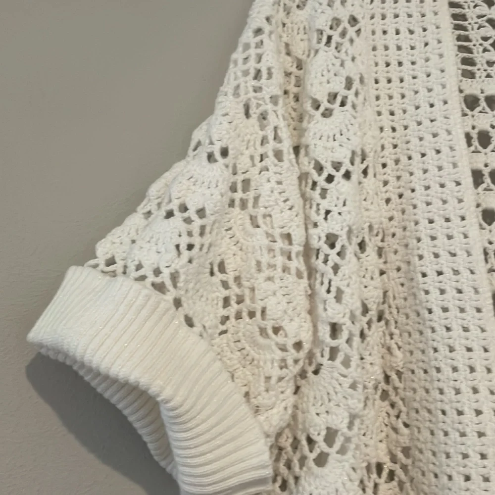 Chico's White Fringe Swim Coverup with Lace Pattern - Picture 4 of 10